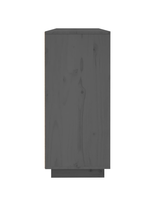 Příborník šedý 120x35x80 cm masivní borové dřevo