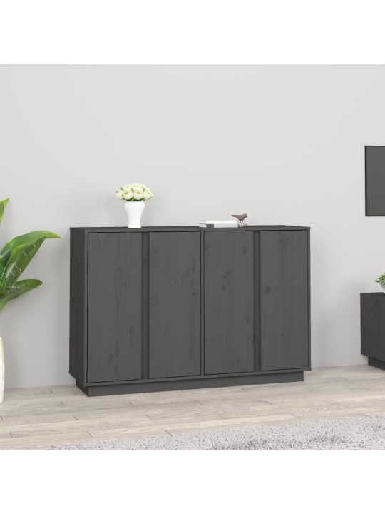 Příborník šedý 120x35x80 cm masivní borové dřevo