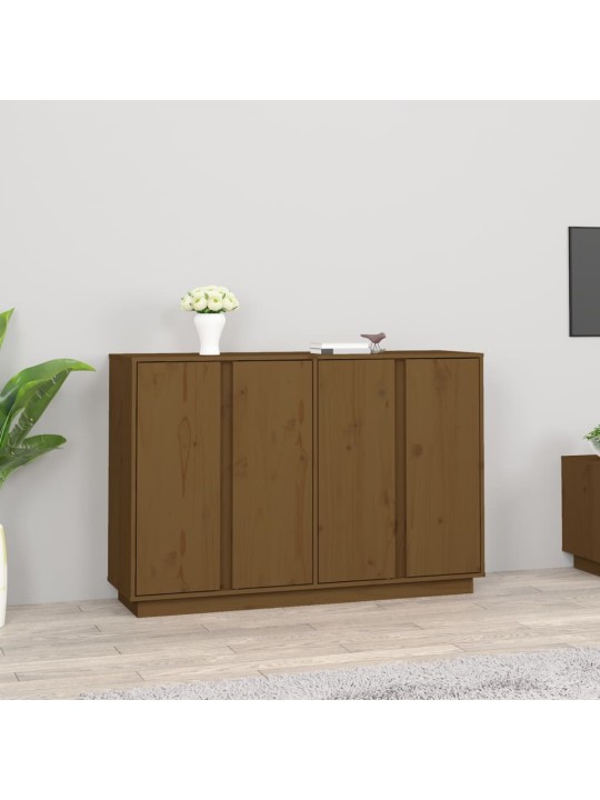 Příborník medově hnědý 120x35x80 cm masivní borové dřevo