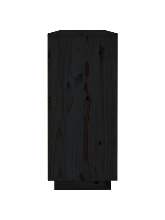 Příborník černý 120x35x80 cm masivní borové dřevo