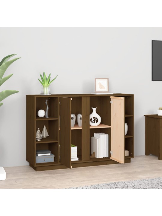 Příborník medově hnědý 120x35x80 cm masivní borové dřevo