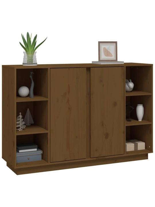 Příborník medově hnědý 120x35x80 cm masivní borové dřevo