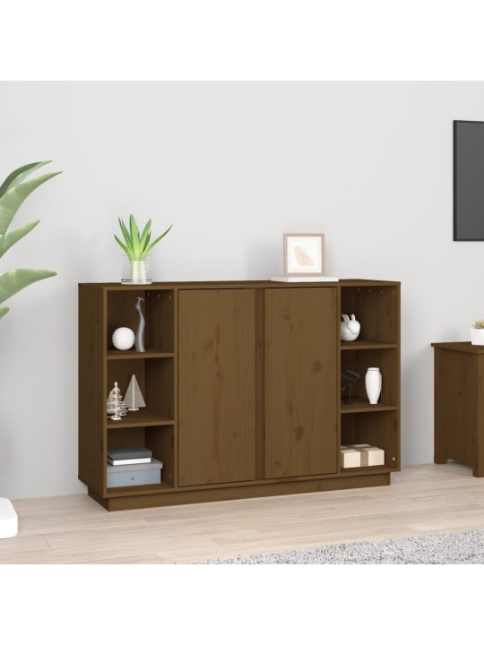 Příborník medově hnědý 120x35x80 cm masivní borové dřevo