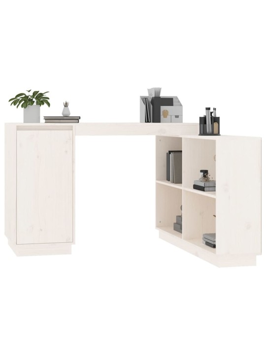 Psací stůl bílý 110x50x75 cm masivní borové dřevo
