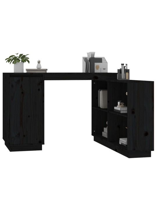 Psací stůl černý 110 x 50 x 75 cm masivní borové dřevo