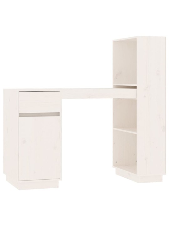 Psací stůl bílý 110x53x117 cm masivní borové dřevo