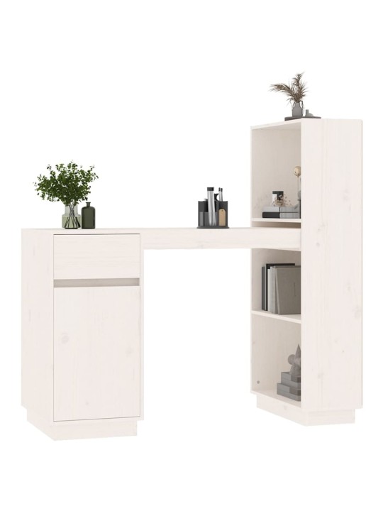 Psací stůl bílý 110x53x117 cm masivní borové dřevo