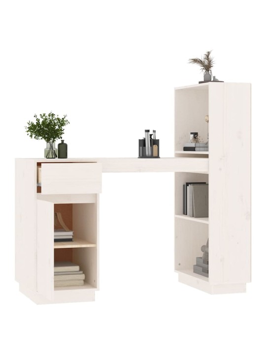 Psací stůl bílý 110x53x117 cm masivní borové dřevo