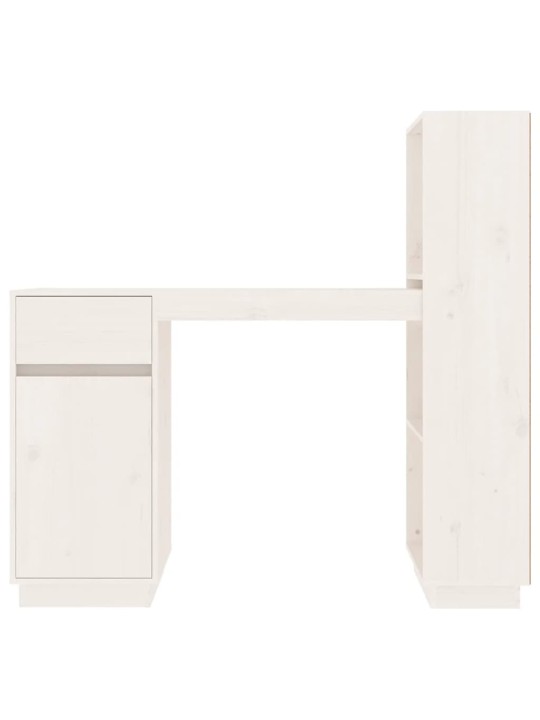 Psací stůl bílý 110x53x117 cm masivní borové dřevo