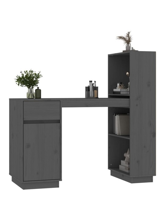 Psací stůl šedý 110x53x117 cm masivní borové dřevo