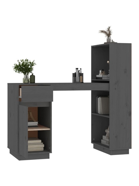 Psací stůl šedý 110x53x117 cm masivní borové dřevo