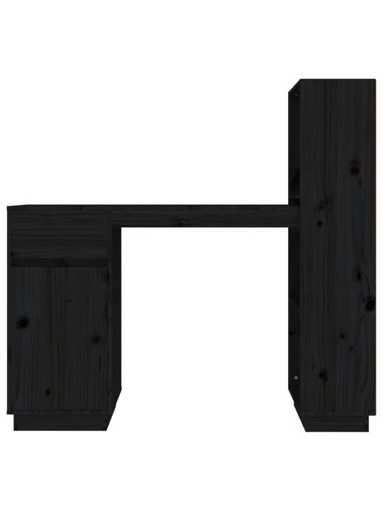 Psací stůl černý 110x53x117 cm masivní borové dřevo