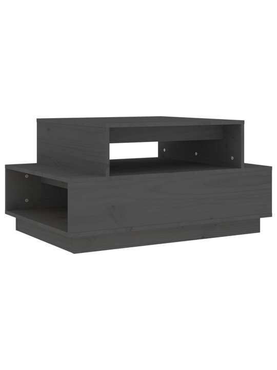 Konferenční stolek šedý 80x55x40,5 cm masivní borové dřevo