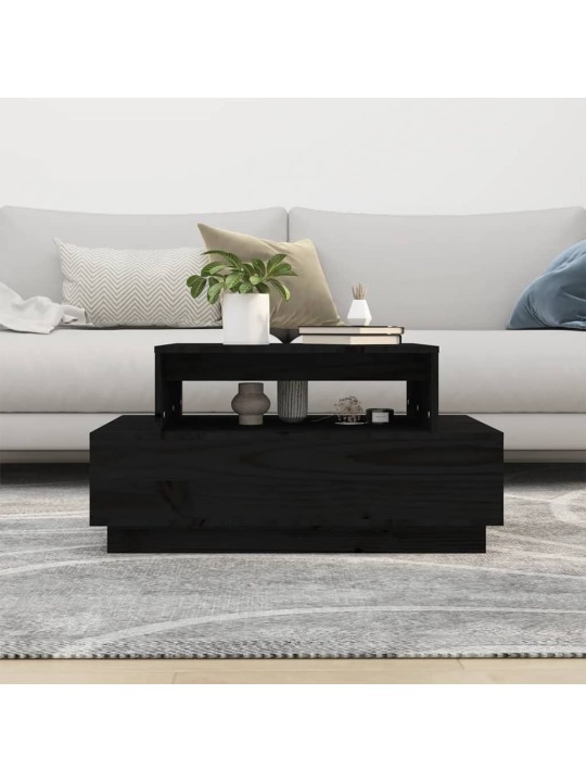 Konferenční stolek černý 80x55x40,5 cm masivní borové dřevo