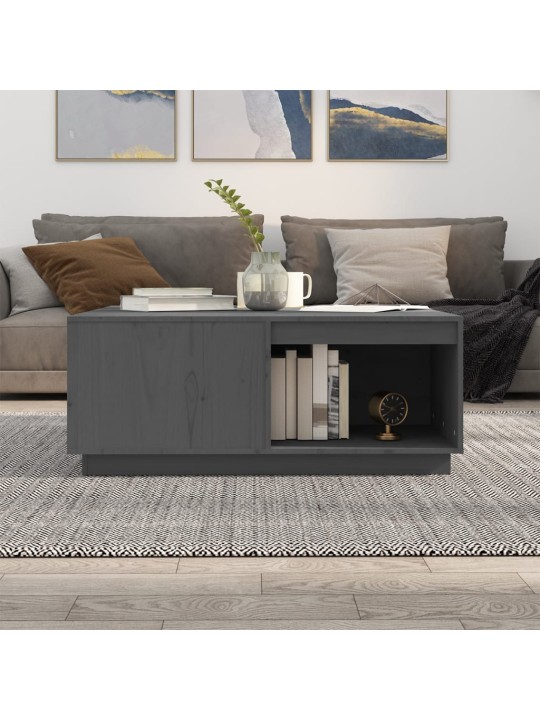 Konferenční stolek šedý 100x101x40,5 cm masivní borové dřevo