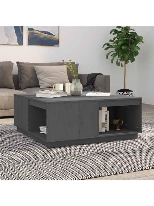 Konferenční stolek šedý 100x101x40,5 cm masivní borové dřevo
