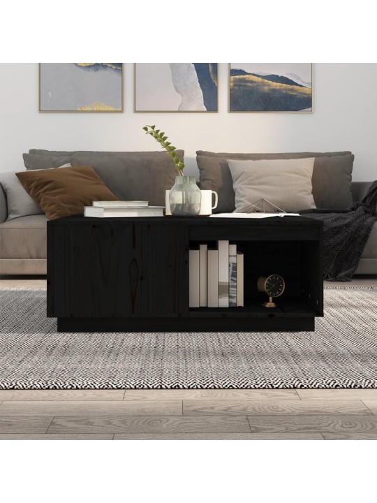 Konferenční stolek černý 100x101x40,5 cm masivní borové dřevo