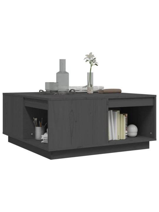 Konferenční stolek šedý 80 x 81 x 36,5 cm masivní borové dřevo