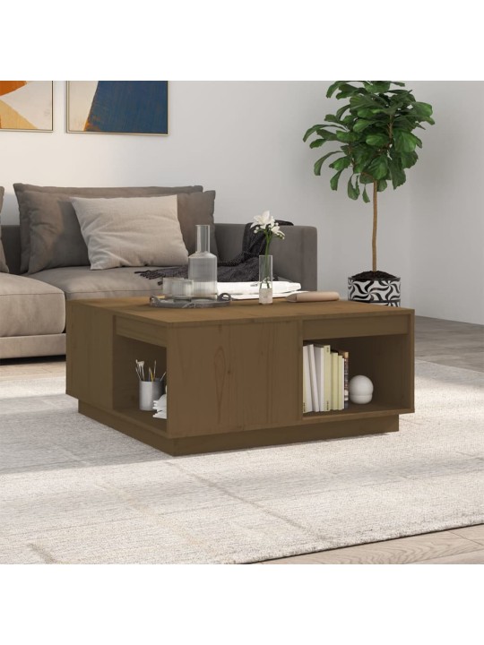 Konferenční stolek medově hnědý 80x81x36,5 cm masivní borovice
