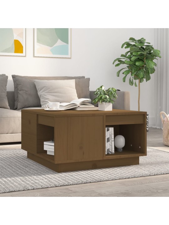 Konferenční stolek medově hnědý 60x61x32,5 cm masivní borovice