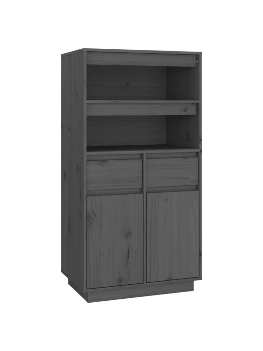 Skříň highboard šedá 60 x 40 x 116,5 cm masivní borové dřevo