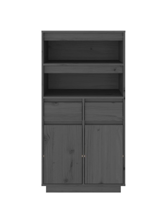 Skříň highboard šedá 60 x 40 x 116,5 cm masivní borové dřevo