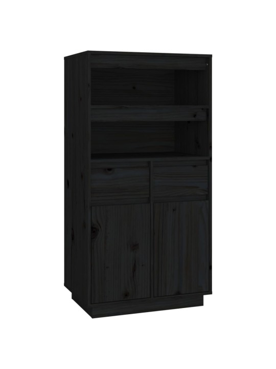 Skříň highboard černá 60 x 40 x 116,5 cm masivní borové dřevo