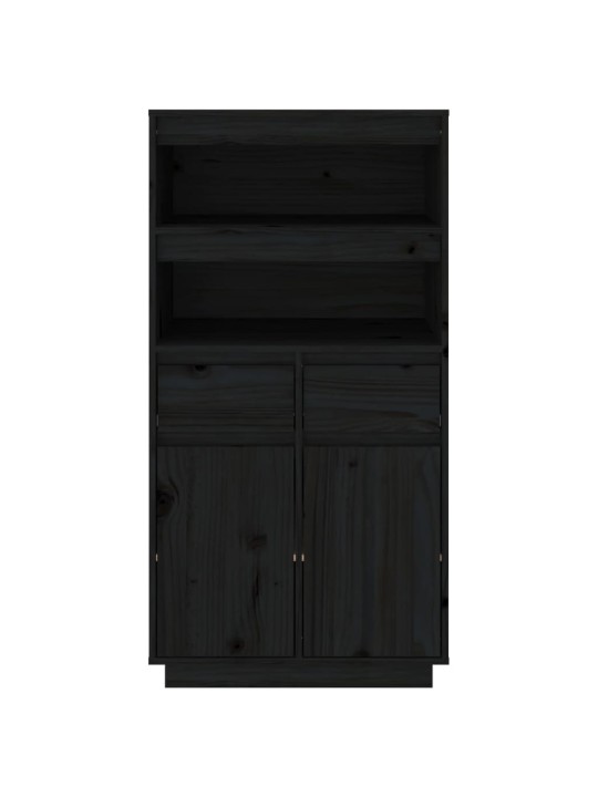 Skříň highboard černá 60 x 40 x 116,5 cm masivní borové dřevo