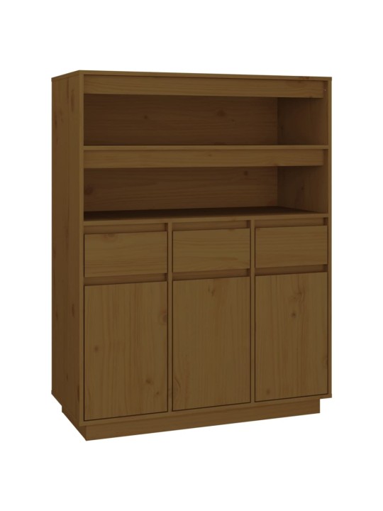 Skříň highboard medově hnědá 89x40x116,5 cm masivní borovice