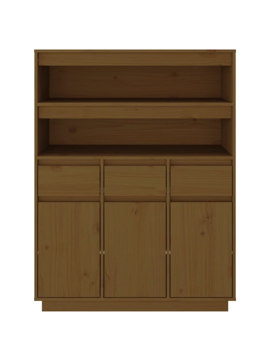Skříň highboard medově hnědá 89x40x116,5 cm masivní borovice