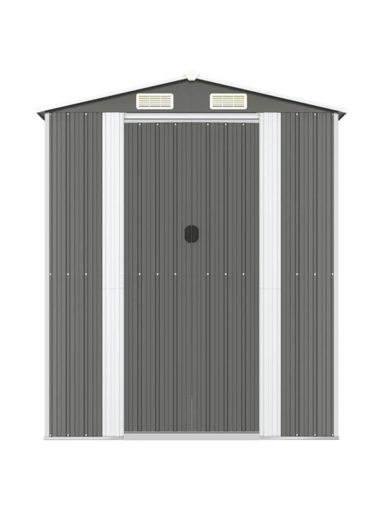 Zahradní kůlna světle šedá 192 x 606 x 223 cm pozinkovaná ocel