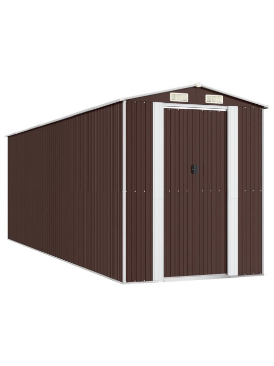 Zahradní kůlna tmavě hnědá 192 x 606 x 223 cm pozinkovaná ocel