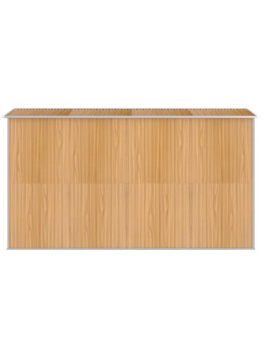 Zahradní kůlna světle hnědá 192 x 357 x 223 cm pozinkovaná ocel
