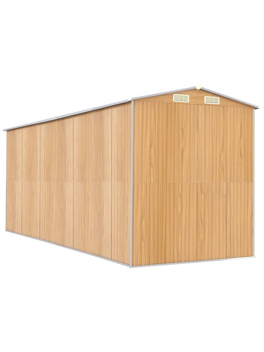 Zahradní kůlna světle hnědá 192x523x223 cm pozinkovaná ocel