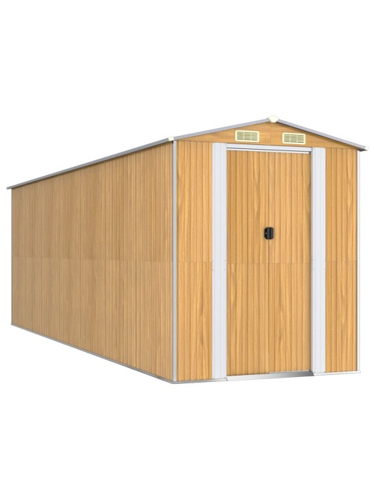 Zahradní kůlna světle hnědá 192x606x223 cm pozinkovaná ocel