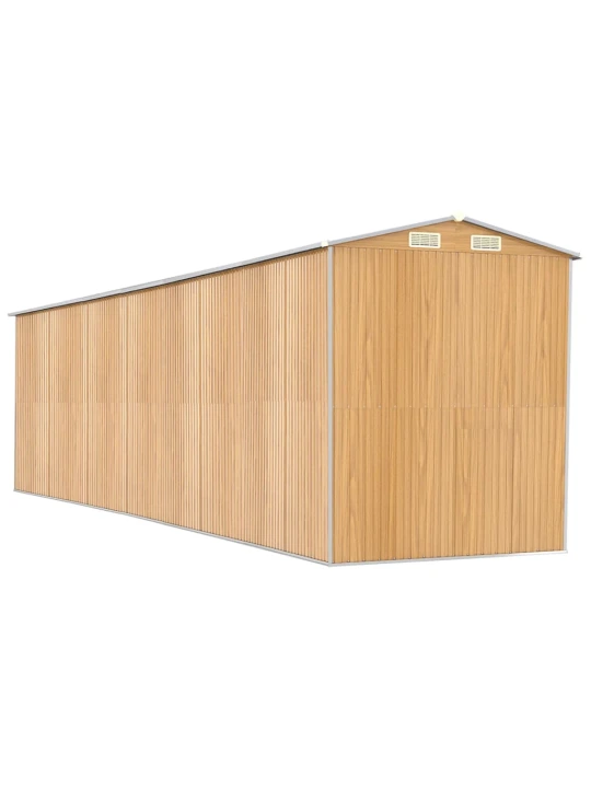 Zahradní kůlna světle hnědá 192x772x223 cm pozinkovaná ocel
