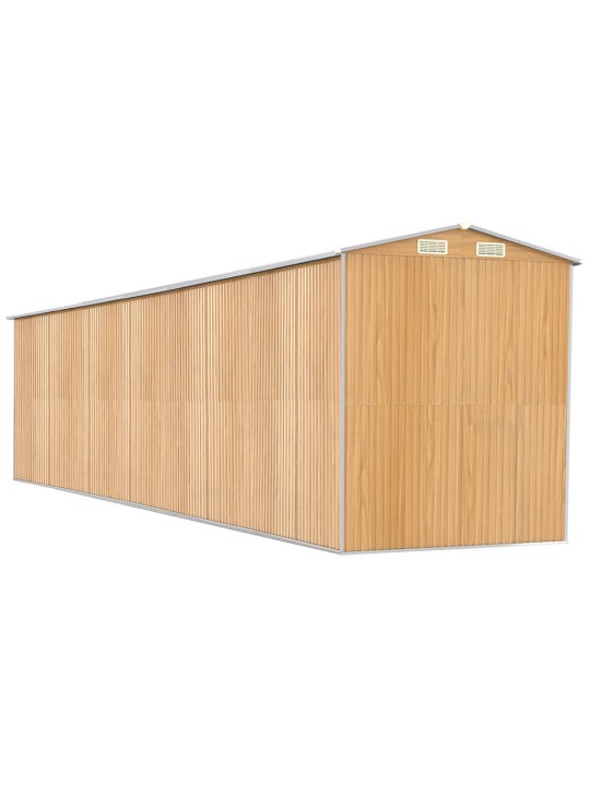 Zahradní kůlna světle hnědá 192x855x223 cm pozinkovaná ocel