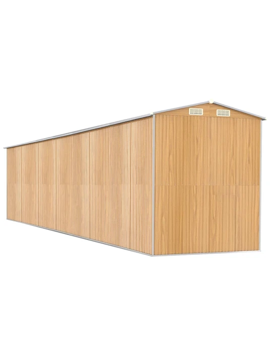 Zahradní kůlna světle hnědá 192x938x223 cm pozinkovaná ocel