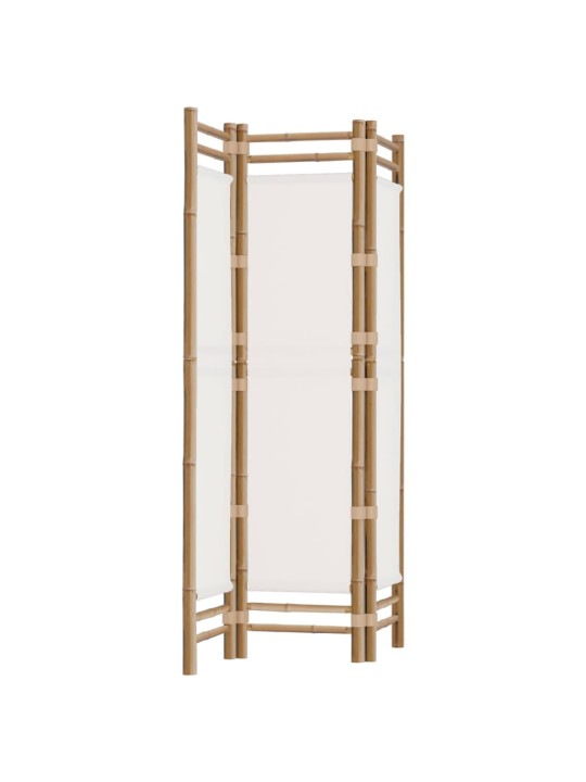 Skládací 3panelový paraván 120 cm bambus a plátno