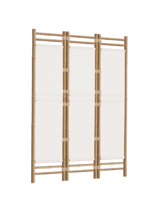 Skládací 3panelový paraván 120 cm bambus a plátno