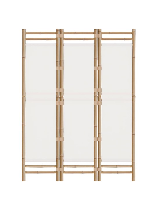 Skládací 3panelový paraván 120 cm bambus a plátno