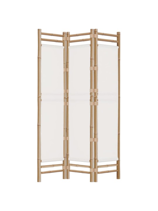 Skládací 3panelový paraván 120 cm bambus a plátno