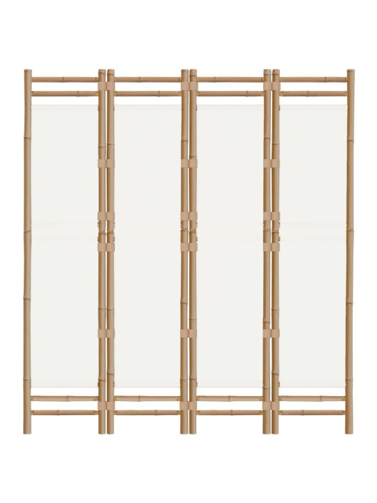 Skládací 4panelový paraván 160 cm bambus a plátno
