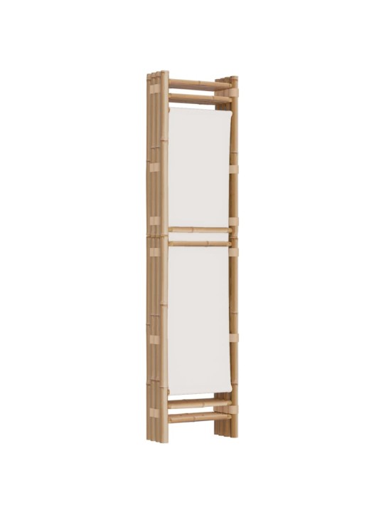 Skládací 4panelový paraván 160 cm bambus a plátno