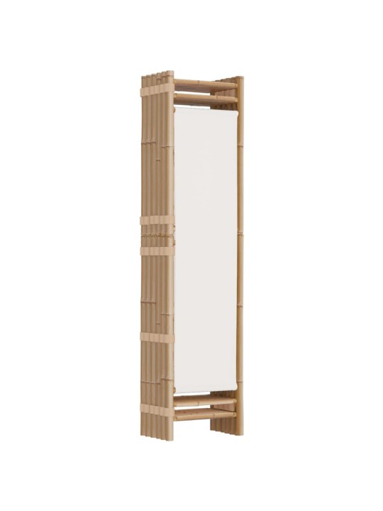Skládací 6panelový paraván 240 cm bambus a plátno