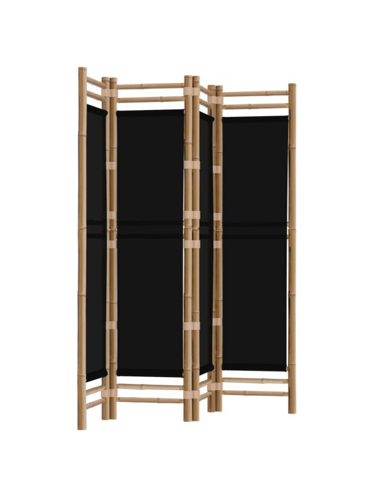 Skládací 4panelový paraván 160 cm bambus a plátno
