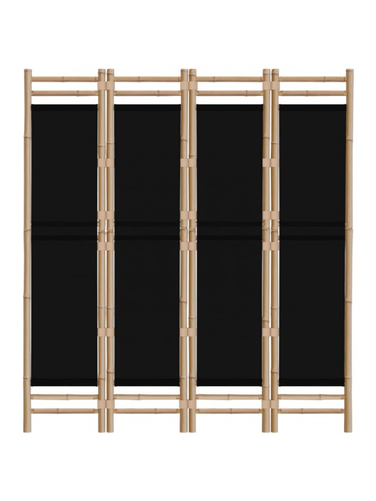 Skládací 4panelový paraván 160 cm bambus a plátno