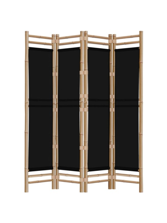 Skládací 4panelový paraván 160 cm bambus a plátno