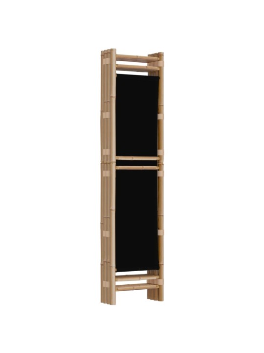 Skládací 4panelový paraván 160 cm bambus a plátno
