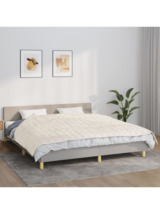 Zátěžová deka světle krémová 155 x 220 cm 7 kg textil